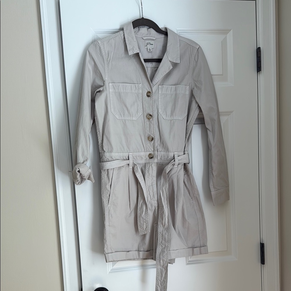 NWOT J. Crew Women's Foundry Chino Short Jumpsuit - Size 6 - Stone